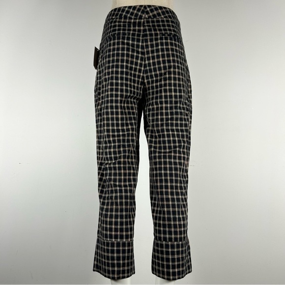 💕 NWT Zara Black and Tan Checkered Pants S - Picture 3 of 11